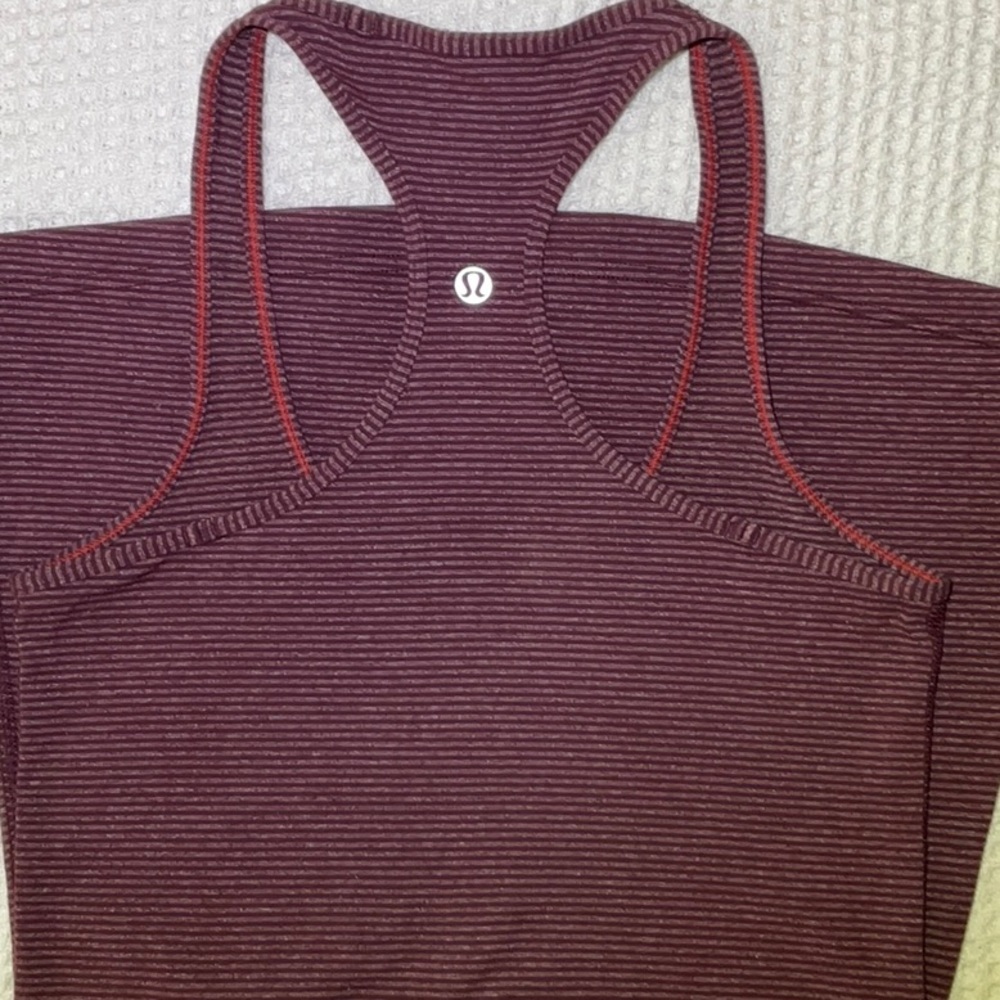 Lululemon Maroon Red Stripe Cool Racerback Tank Top. Like new! Size 4